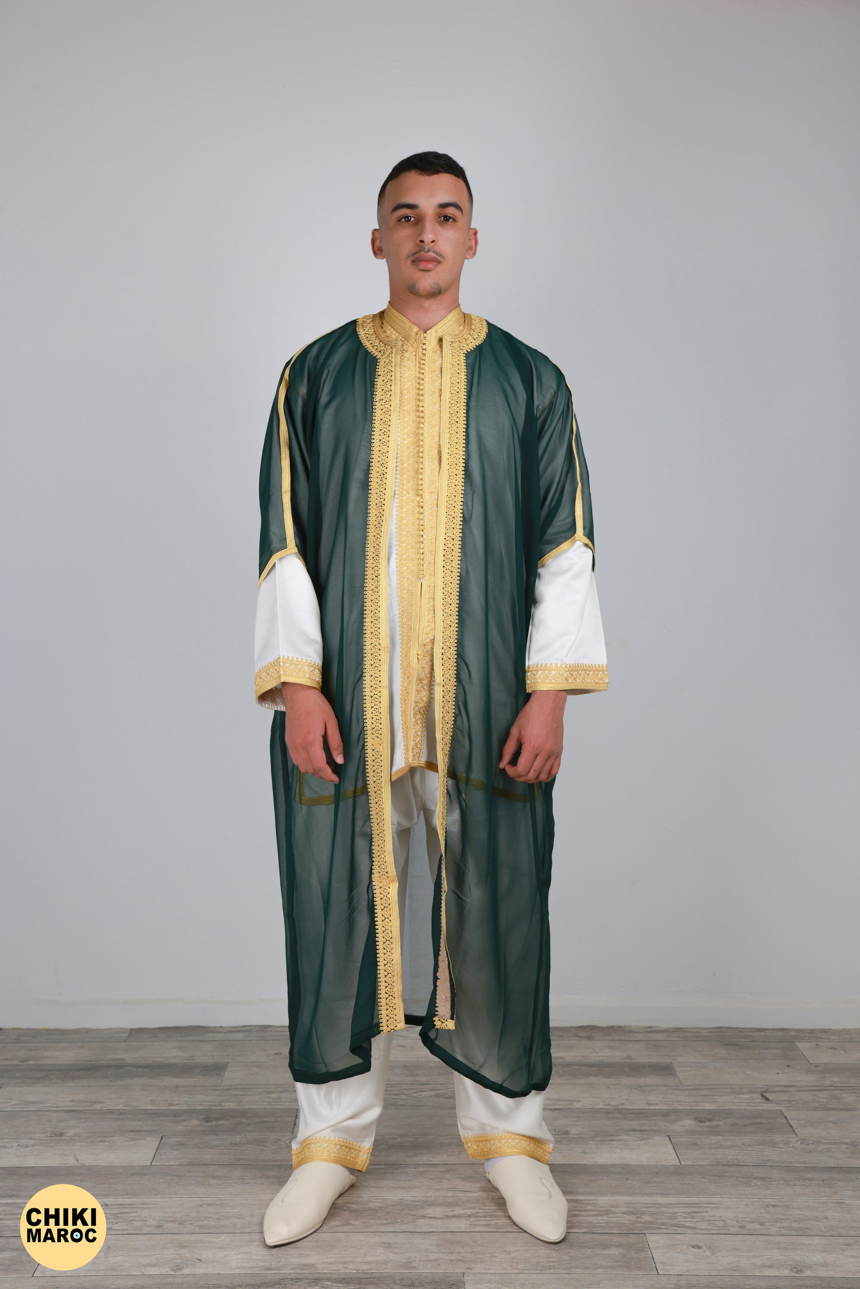 Green & Gold Moroccan Jabador, Muslim Wedding Dress for Men Green & Gold Moroccan Jabador, Muslim Wedding Dress for Men