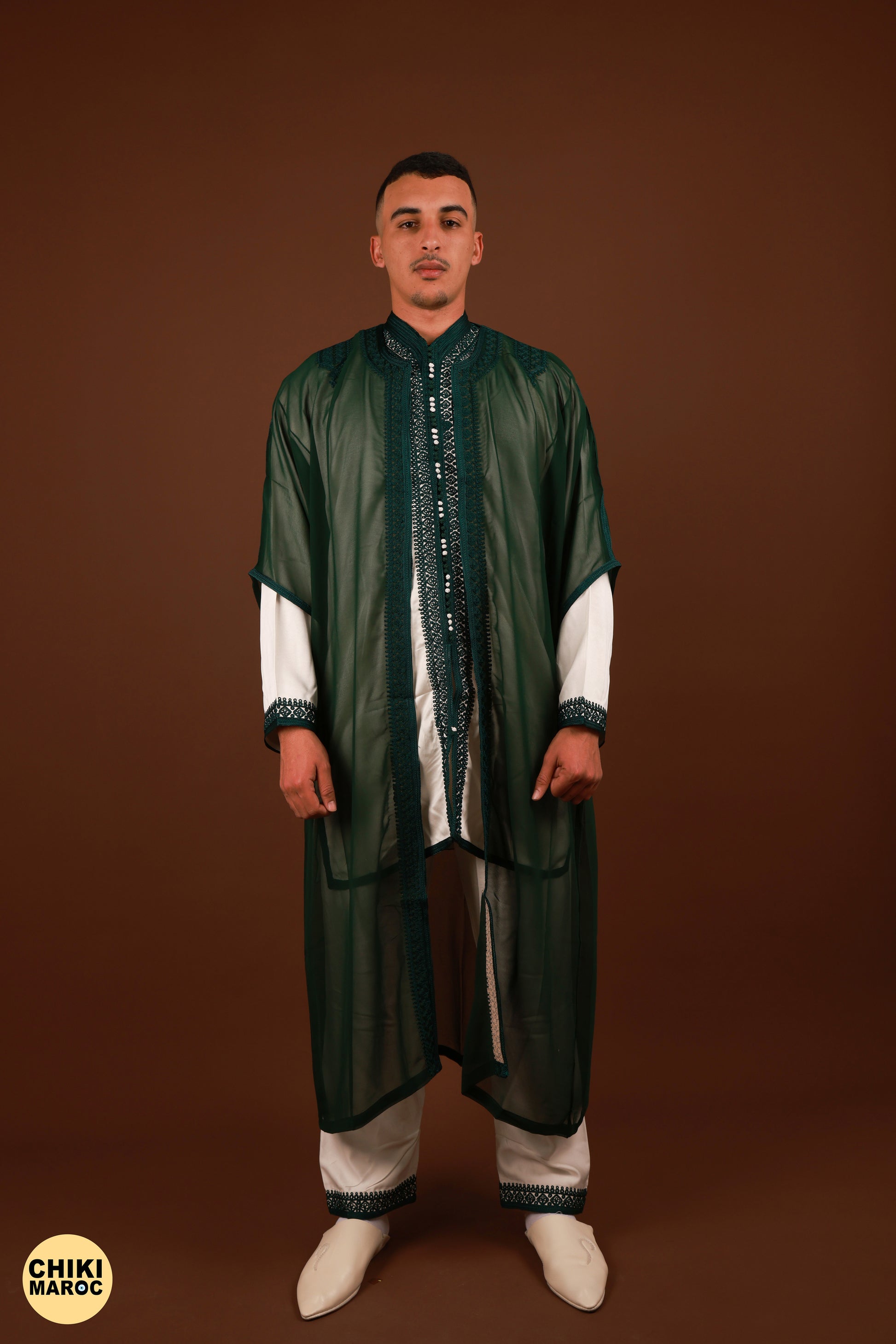 Green Moroccan Jabador, Muslim Wedding Dress for Men chikimaroc Green Moroccan Jabador, Muslim Wedding Dress for Men chikimaroc