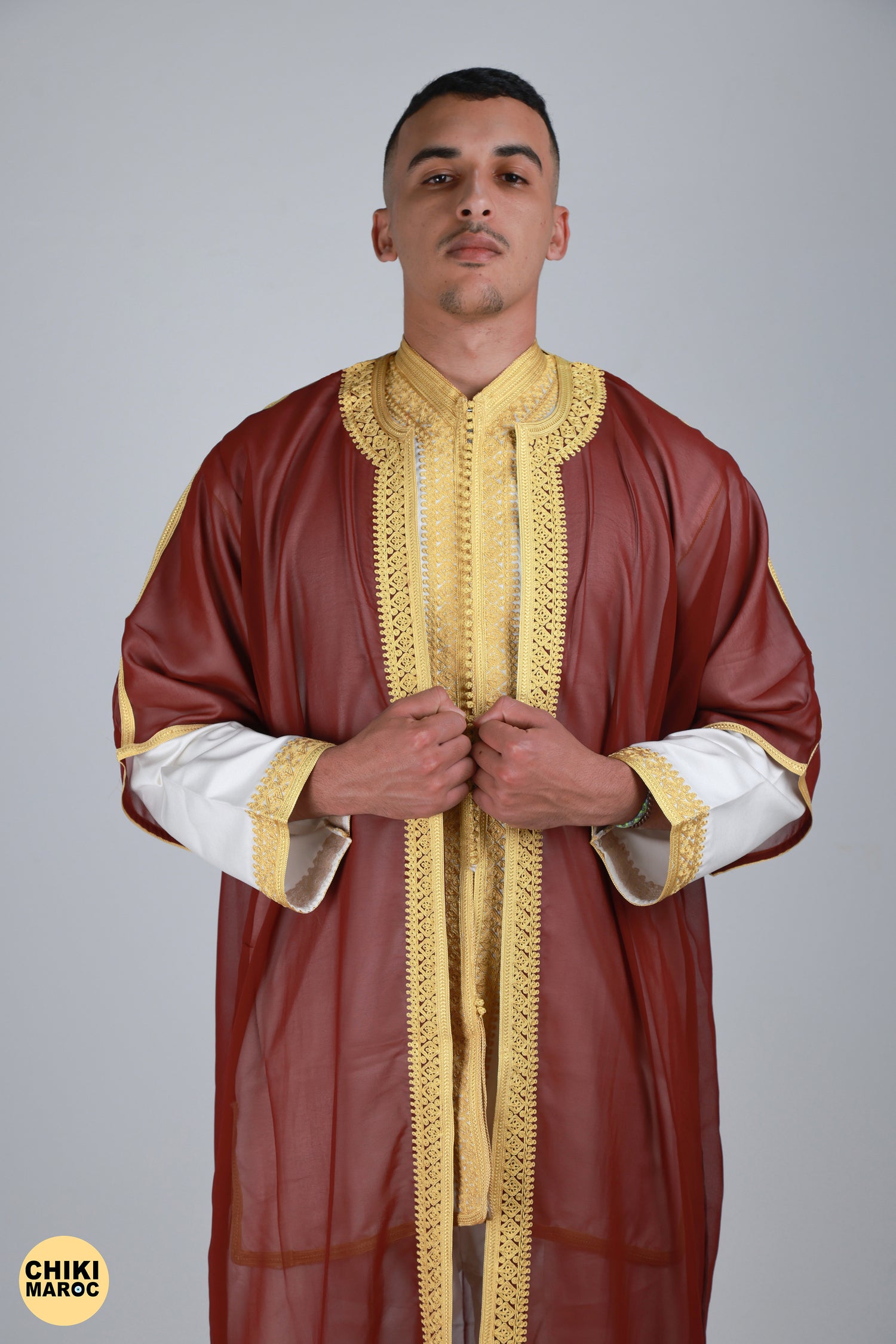 Red & Gold Moroccan Jabador, Muslim Wedding Dress for Men Red & Gold Moroccan Jabador, Muslim Wedding Dress for Men