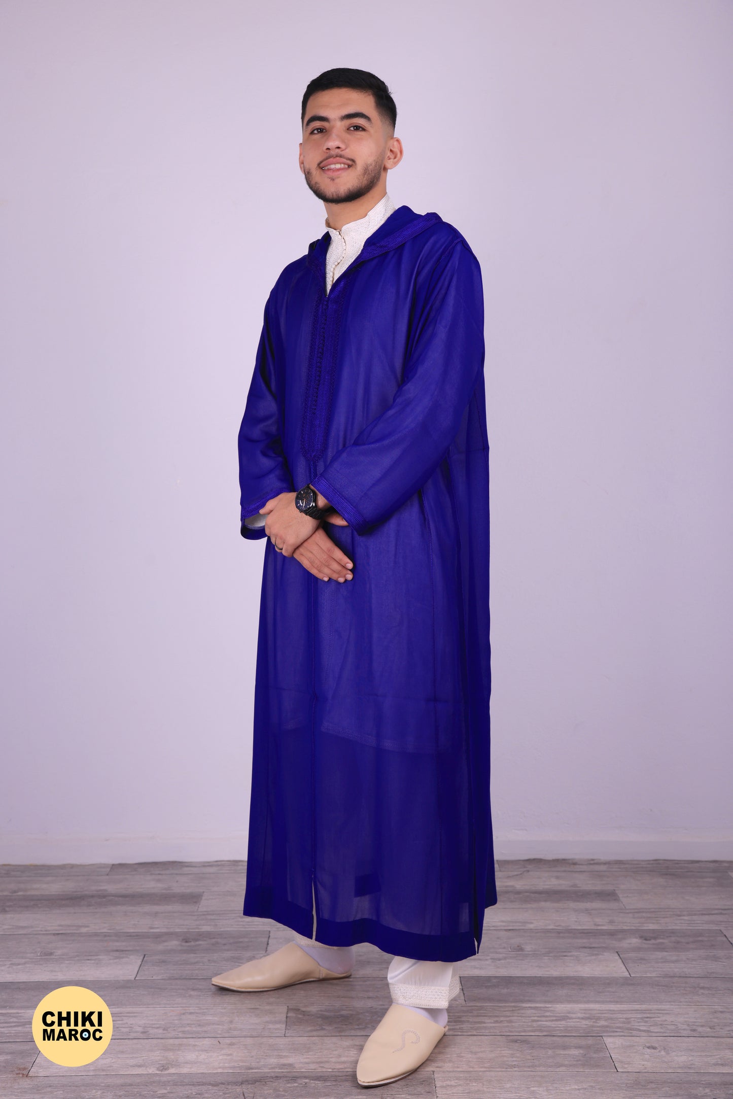 Blue Transparent - Elegant Hooded Moroccan Djellaba