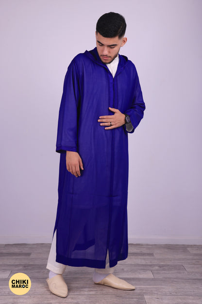 Blue Transparent - Elegant Hooded Moroccan Djellaba