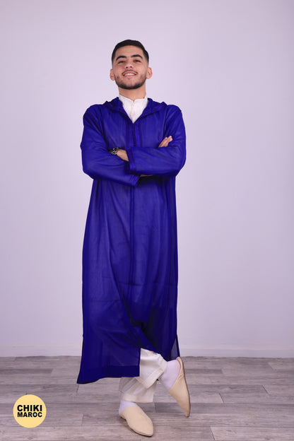 Blue Transparent - Elegant Hooded Moroccan Djellaba