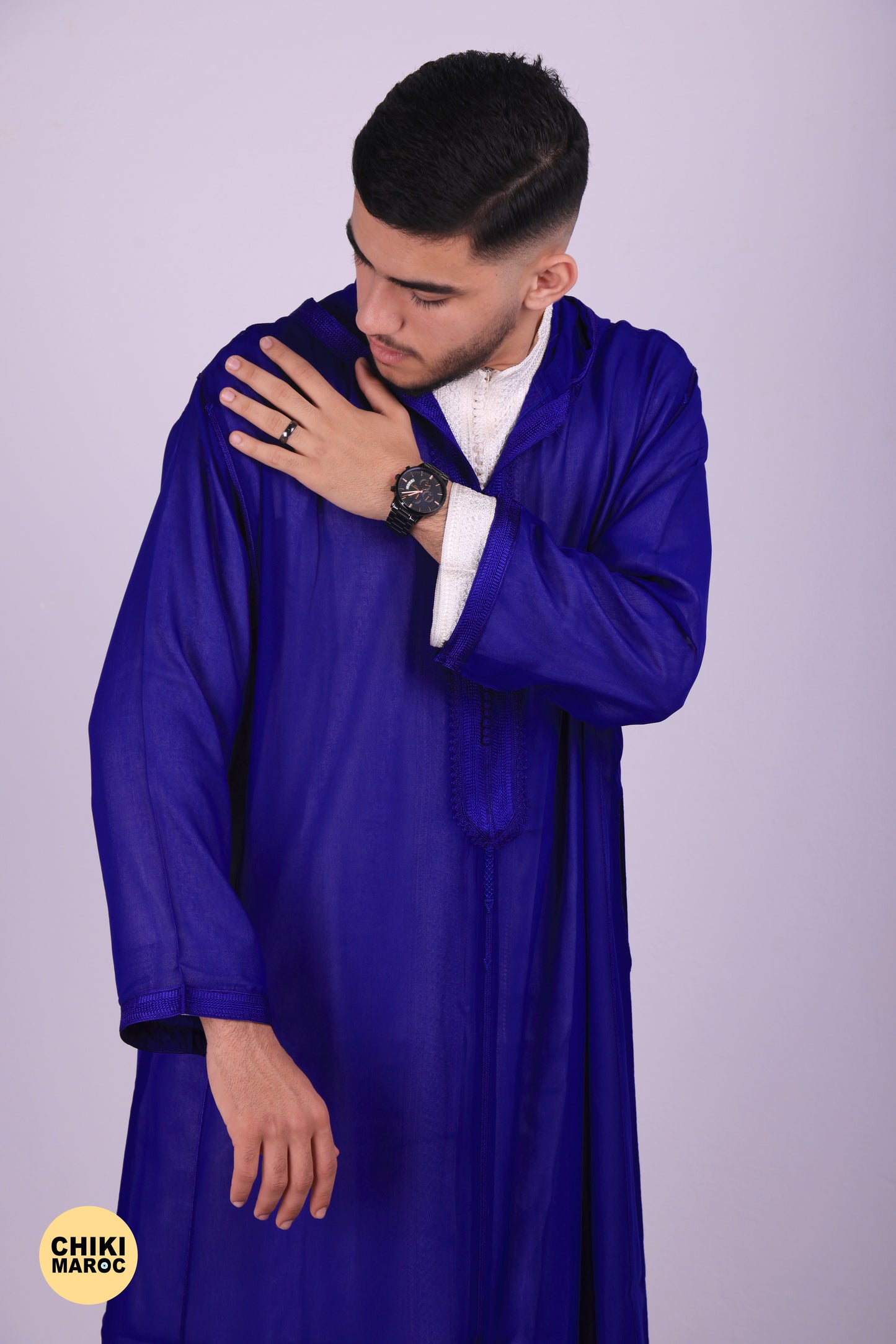 Blue Transparent - Elegant Hooded Moroccan Djellaba